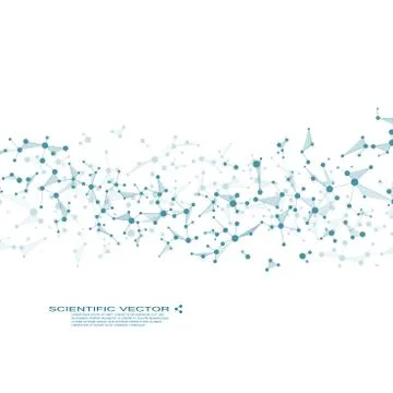 Molecule DNA and neurons vector. Molecular structure. Connected lines with dots Stock Illustration