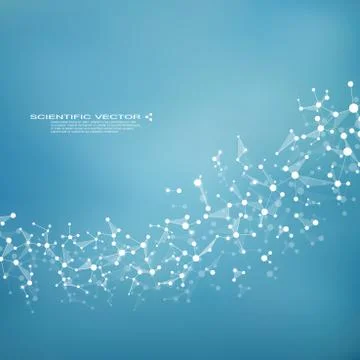 Molecule DNA and neurons vector. Molecular structure. Connected lines with dots Stock Illustration