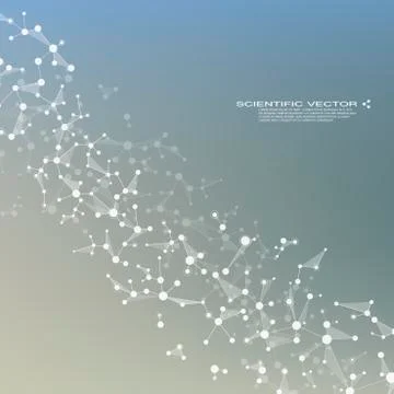 Molecule DNA and neurons vector. Molecular structure. Connected lines with dots Stock Illustration