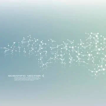 Molecule DNA and neurons vector. Molecular structure. Connected lines with dots Stock Illustration