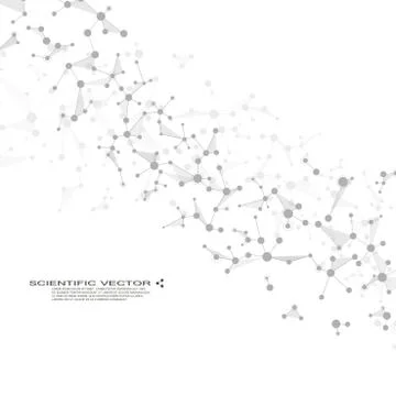Molecule DNA and neurons vector. Molecular structure. Connected lines with dots Stock Illustration