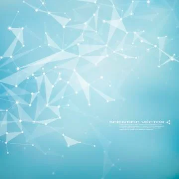 Molecule DNA and neurons vector. Molecular structure. Connected lines with dots Stock Illustration