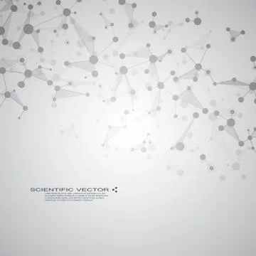 Molecule DNA and neurons vector. Molecular structure. Connected lines with dots Stock Illustration