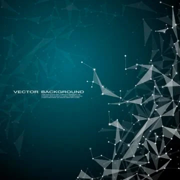 Molecule DNA and neurons vector. Molecular structure. Connected lines with dots 스톡 일러스트