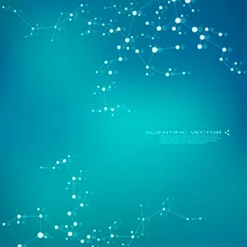 Molecule DNA and neurons vector. Molecular structure. Connected lines with dots Stock Illustration