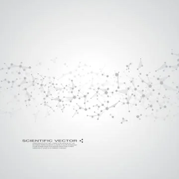 Molecule DNA and neurons vector. Molecular structure. Connected lines with dots Stock Illustration