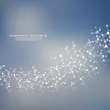 Molecule DNA and neurons vector. Molecular structure. Connected lines with dots Stock Illustration