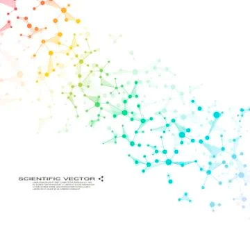 Molecule DNA and neurons vector. Molecular structure. Connected lines with dots Stock Illustration