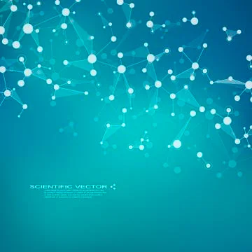 Molecule DNA and neurons vector. Molecular structure. Connected lines with dots Stock Illustration