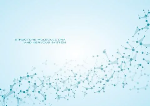 Molecule DNA and neurons vector. Molecular structure. Connected lines with dots Stock Illustration