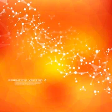 Molecule DNA and neurons vector. Molecular structure. Connected lines with dots Stock Illustration