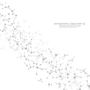 Molecule DNA and neurons vector. Molecular structure. Connected lines with dots Stock Illustration