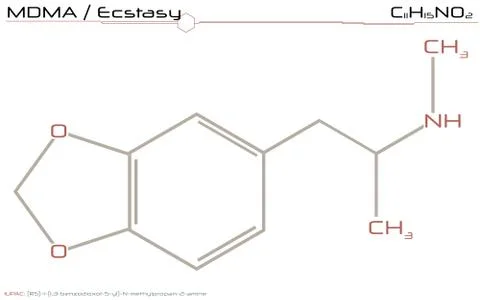 Molecule of Ecstasy Stock Illustration