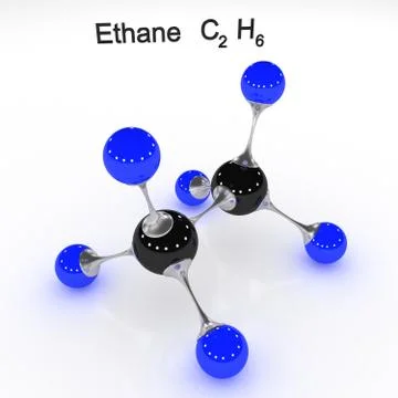 Molecule ethane, 3D illustration Stock-Illustration