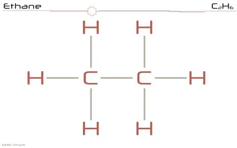Molecule of Ethane Stock Illustration