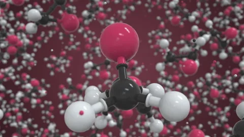 Molecule of ethylene oxide, conceptual molecular model. Scientific looping 3d Stock Footage 159732954