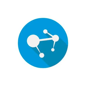 Molecule Flat Icon With Long Shadow. Medical Flat Icons. Stock Illustration