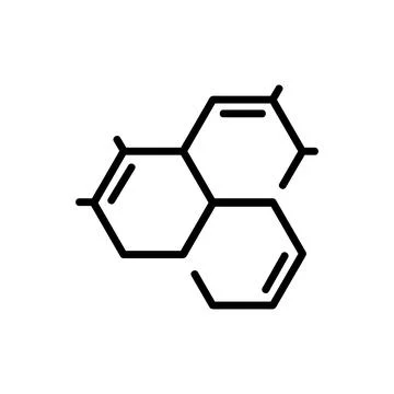 Molecule flat icon. Pictogram for web. Line stroke. Atom symbol isolated on w Stock-Illustration
