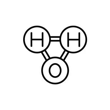 Molecule flat icon. Pictogram for web. Line stroke. Atom symbol isolated on w Stock Illustration