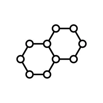 Molecule flat icon. Pictogram for web. Line stroke. Atom symbol isolated on w Stock Illustration