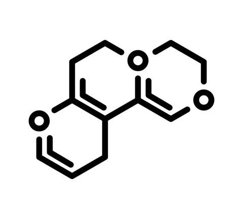Molecule flat icon. Pictogram for web. Line stroke. Atom symbol isolated on w Stock Illustration