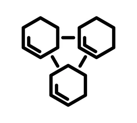 Molecule flat icon. Pictogram for web. Line stroke. Atom symbol isolated on w Stock Illustration