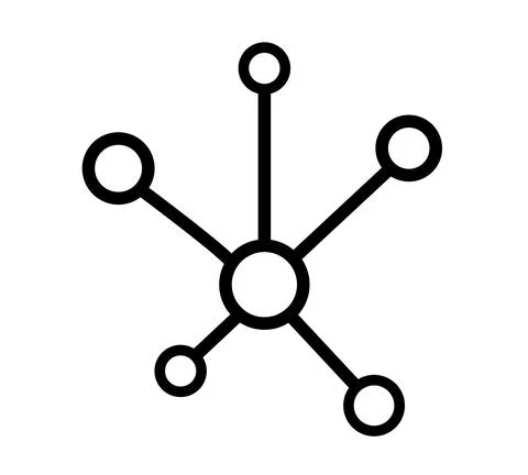 Molecule flat icon. Pictogram for web. Line stroke. Atom symbol isolated on w Stock Illustration