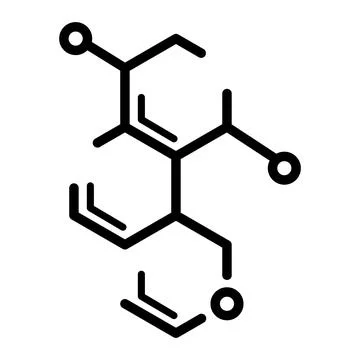 Molecule flat icon. Pictogram for web. Line stroke. Atom symbol isolated on w Stock Illustration