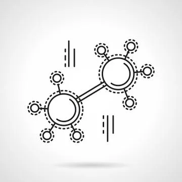 Molecule flat line vector icon Stock Illustration