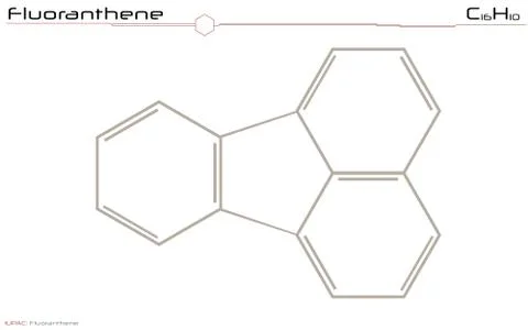 Molecule of Fluoranthene Illustrazione stock