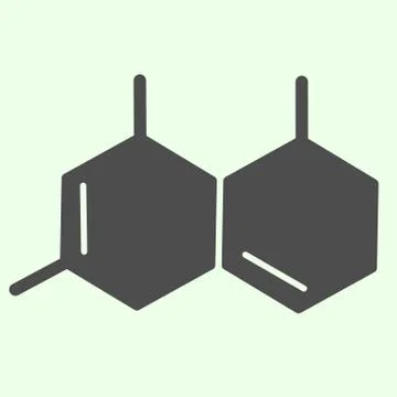 Molecule Formula solid icon. Atomic structure and molecules glyph style Illustrazione stock