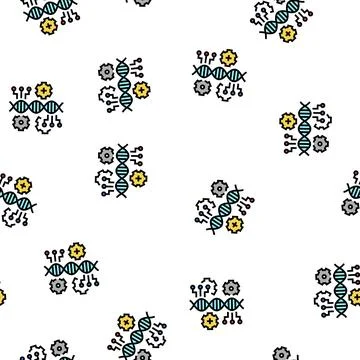 Molecule genetic characteristics vector seamless pattern イラスト素材