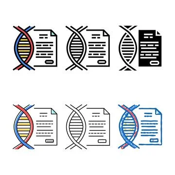 Molecule genetic documentation color clean icon vector Stock Illustration