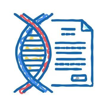 Molecule genetic documentation icon doodle illustration イラスト素材