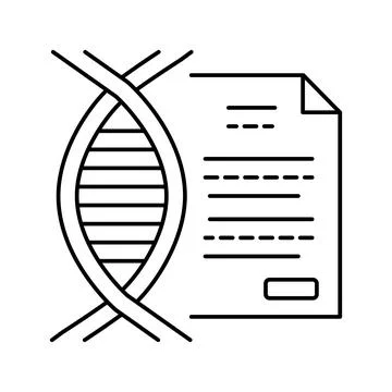 Molecule genetic documentation line icon vector illustration Illustrazione stock