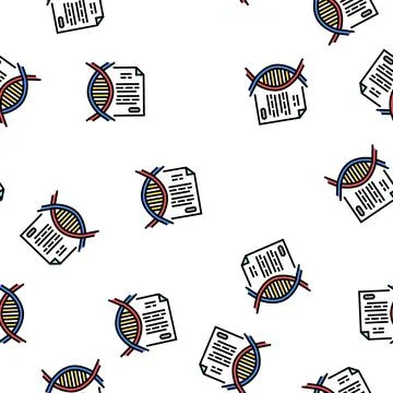 Molecule genetic documentation vector seamless pattern Stock Illustration
