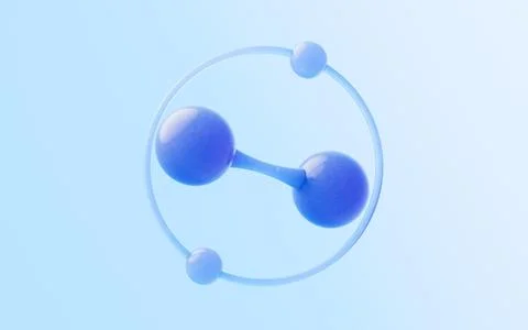 Molecule with glass material, 3d rendering. Stock Illustration
