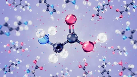 Molecule of Glycine — 3D Animation Video stock 266683995