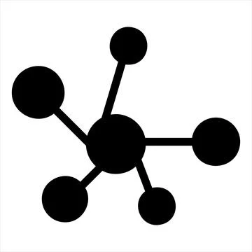 Molecule glyph icon vector illustration isolated on white background Stock Illustration