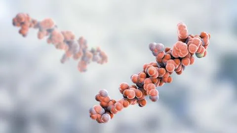 Molecule of the human hormone glucagon Stock Illustration
