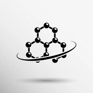 Molecule icon atom chemistry vector symbol element Stock Illustration