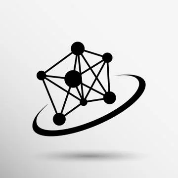 Molecule icon atom chemistry vector symbol element Stock Illustration