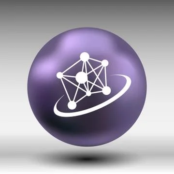 Molecule icon atom chemistry vector symbol element Stock Illustration