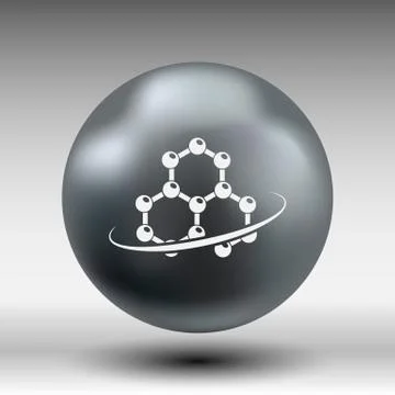 Molecule icon atom chemistry vector symbol element Stock Illustration