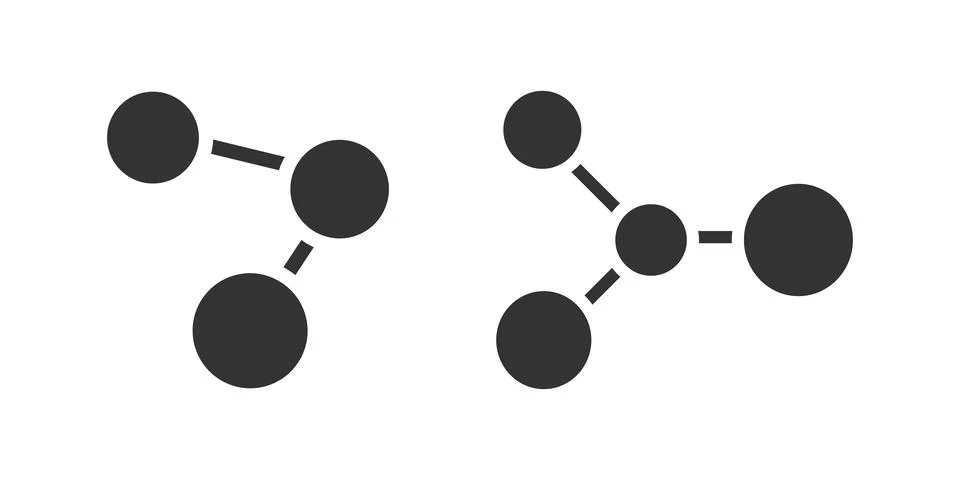 Molecule icon. Atom structure illustration symbol. Sign chemistry vector. Stock Illustration