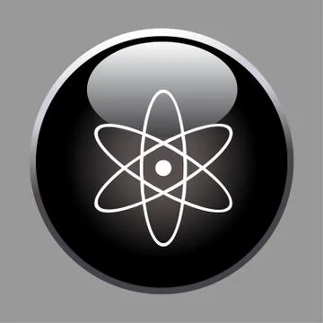 Molecule icon on black button Stock Illustration
