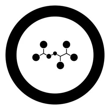 Molecule icon black color in circle イラスト素材