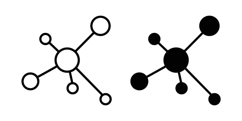 Molecule icon bundle for website design projects Stock Illustration