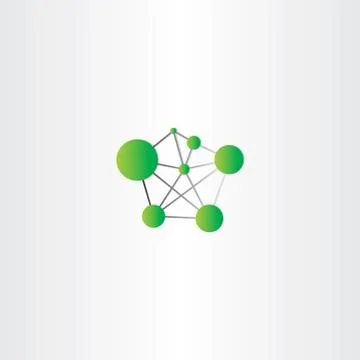 Molecule icon green vector logo Illustrazione stock