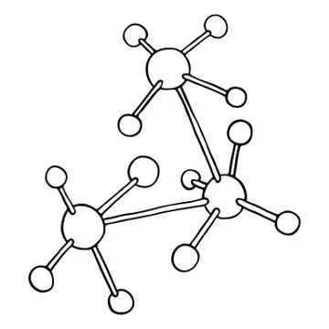 Molecule icon. Outlined Stock Illustration